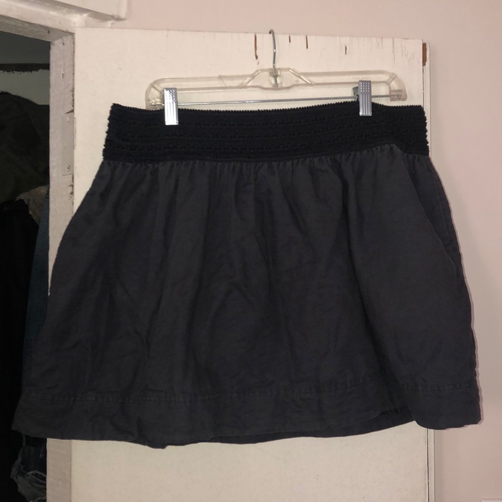 Linen navy blue skirt